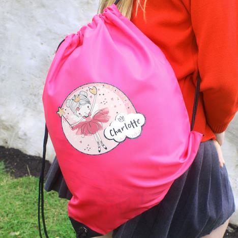 Personalised Fairy Pink Drawstring Bag Extra Image 3